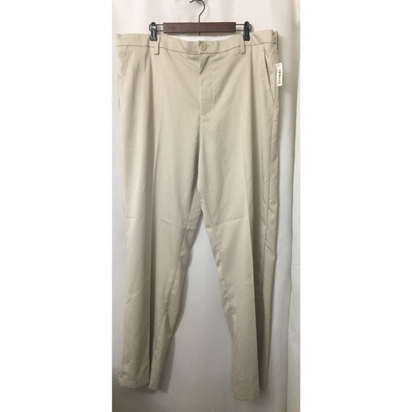 Amazon Essentials Casual Pants Men's Size 42W X 34L Beige Flat Front - Picture 1 of 9